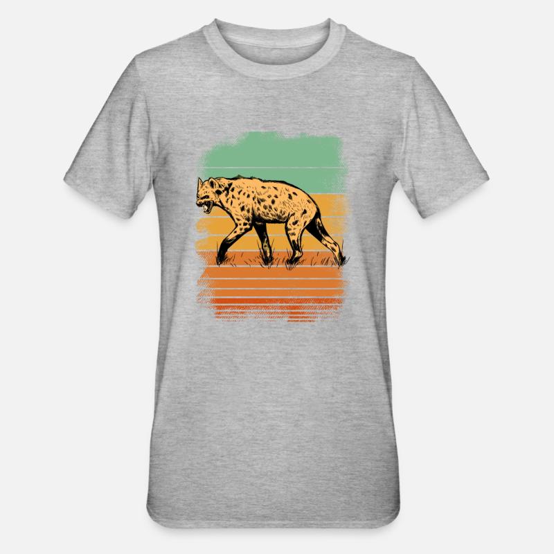 Hyäne - Unisex Polycotton T-Shirt - Grau meliert