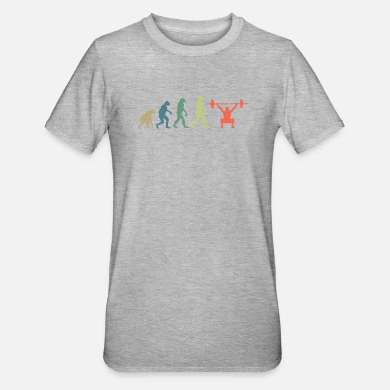 Fitness Evolution Haltérophilie - T-shirt polycoton Unisexe - gris chiné