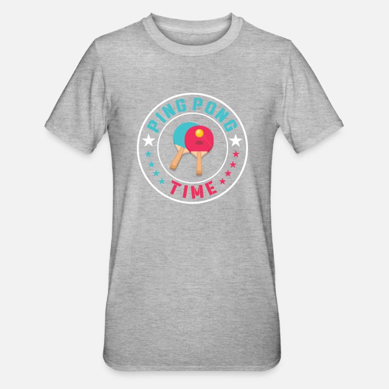 Ping Pong Zeit - Unisex Polycotton T-Shirt - Grau meliert