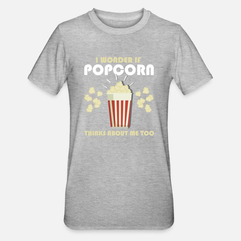 Popcorn Geschenk - Unisex Polycotton T-Shirt - Grau meliert
