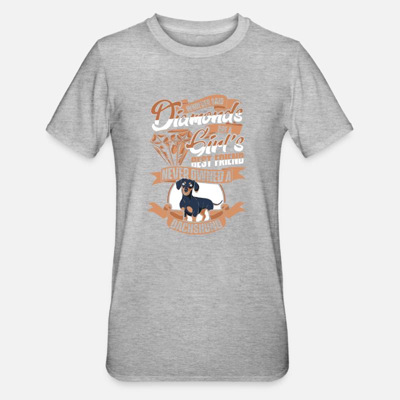 Deutscher Schäferhund Hund - Unisex Polycotton T-Shirt - Grau meliert