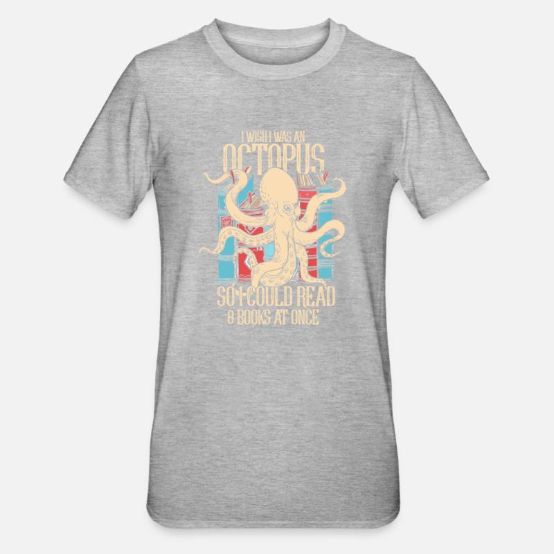 Octopus Octopus Cuttlefish Animal - Unisex Polycotton T-Shirt - heather grey
