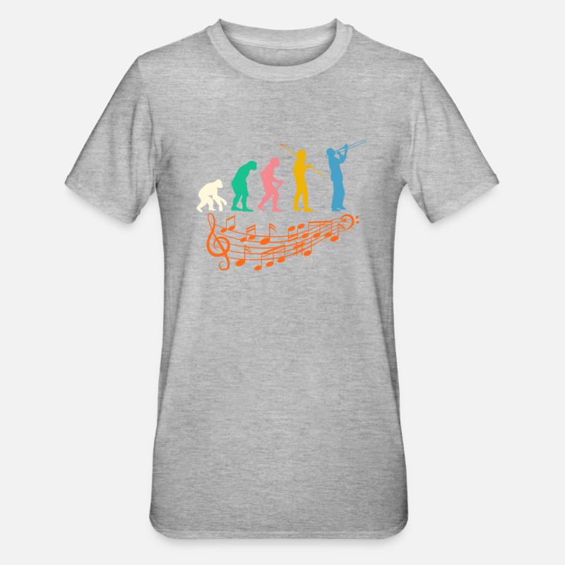 Évolution du jazz - T-shirt polycoton Unisexe - gris chiné