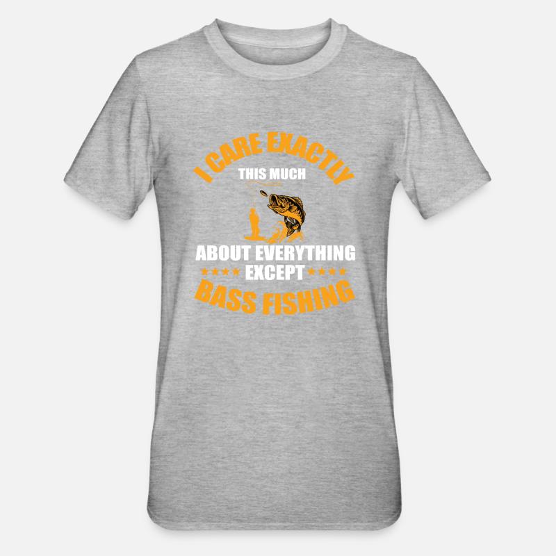 Barschfischen - Unisex Polycotton T-Shirt - Grau meliert