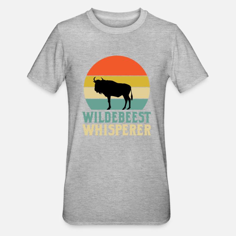 Gnu-Flüsterer - Unisex Polycotton T-Shirt - Grau meliert