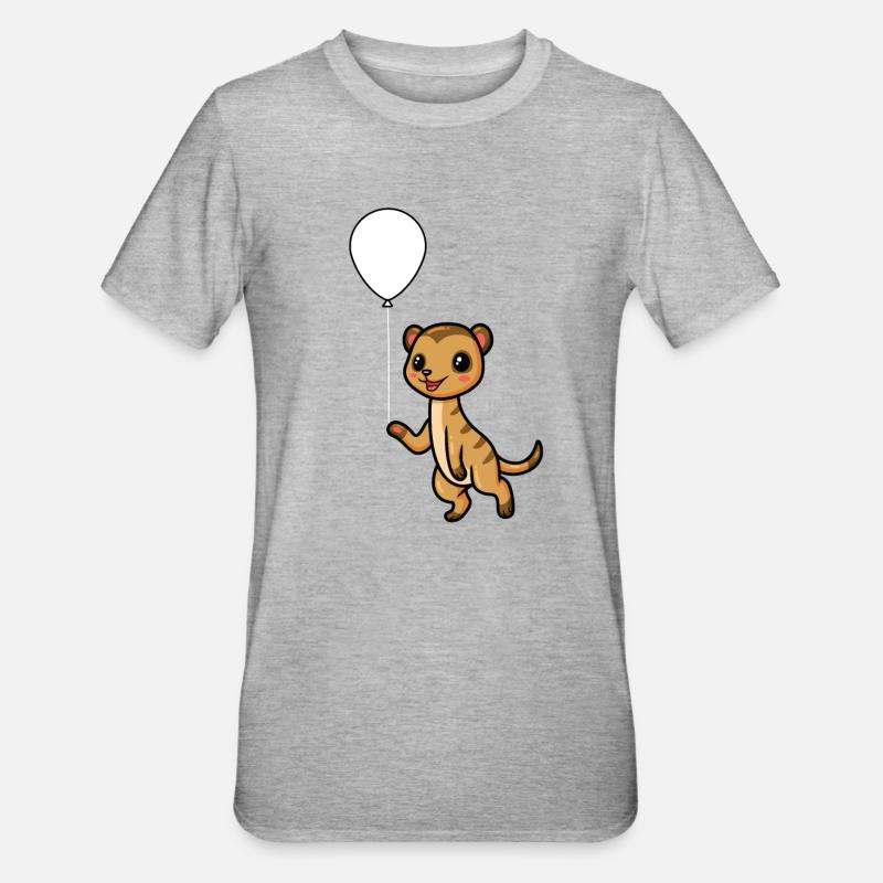 Süsses Erdmännchen - Unisex Polycotton T-Shirt - Grau meliert