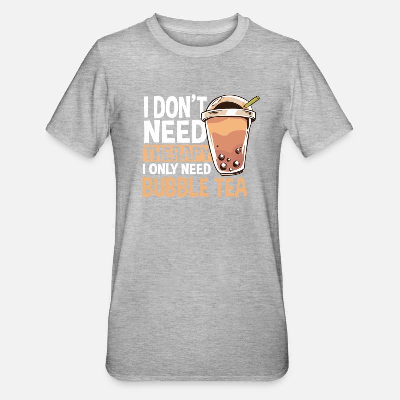 Funny Bubble Tea Gift - Unisex Polycotton T-Shirt - heather grey