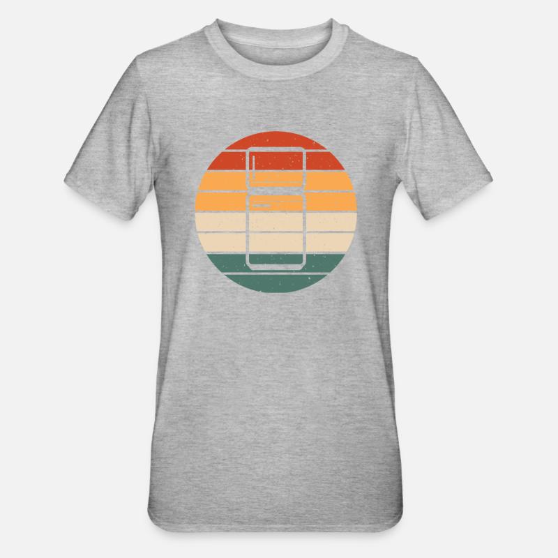 Retro Refrigerator Design - Unisex Polycotton T-Shirt - heather grey