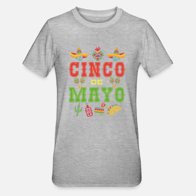 Cinco De Mayo - T-shirt polycoton Unisexe - gris chiné