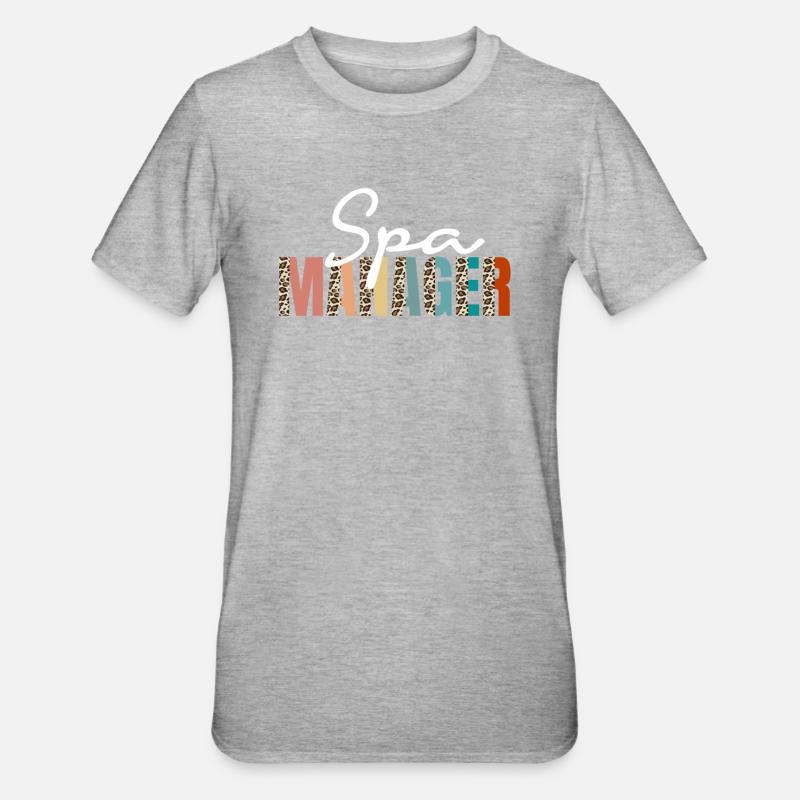 Spa Manager Leopard Print - Unisex Polycotton T-Shirt - heather grey