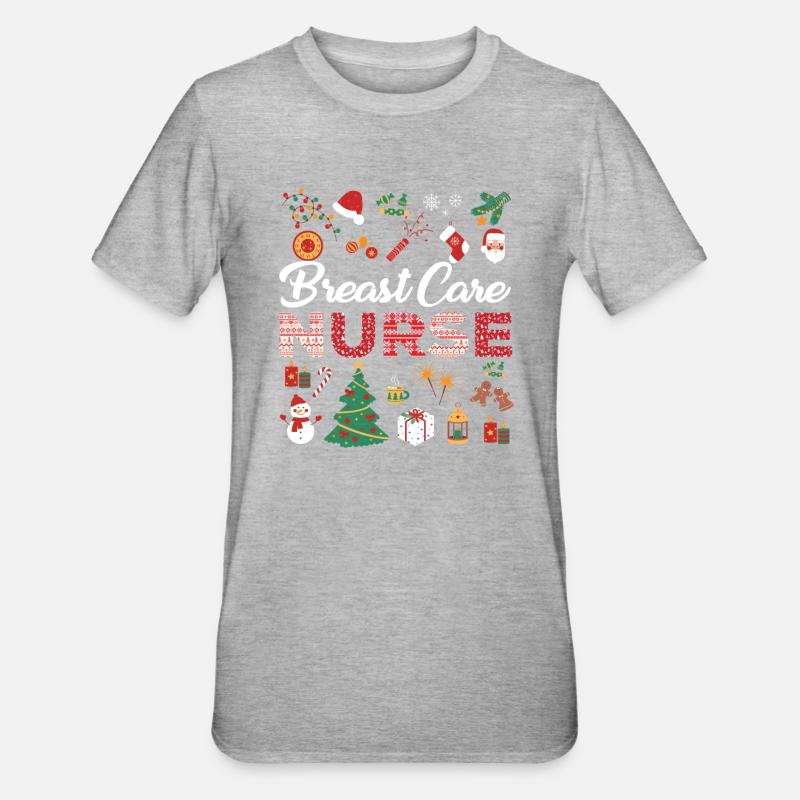 Brustpflege Krankenschwester Weihnachtsgeschenk - Unisex Polycotton T-Shirt - Grau meliert