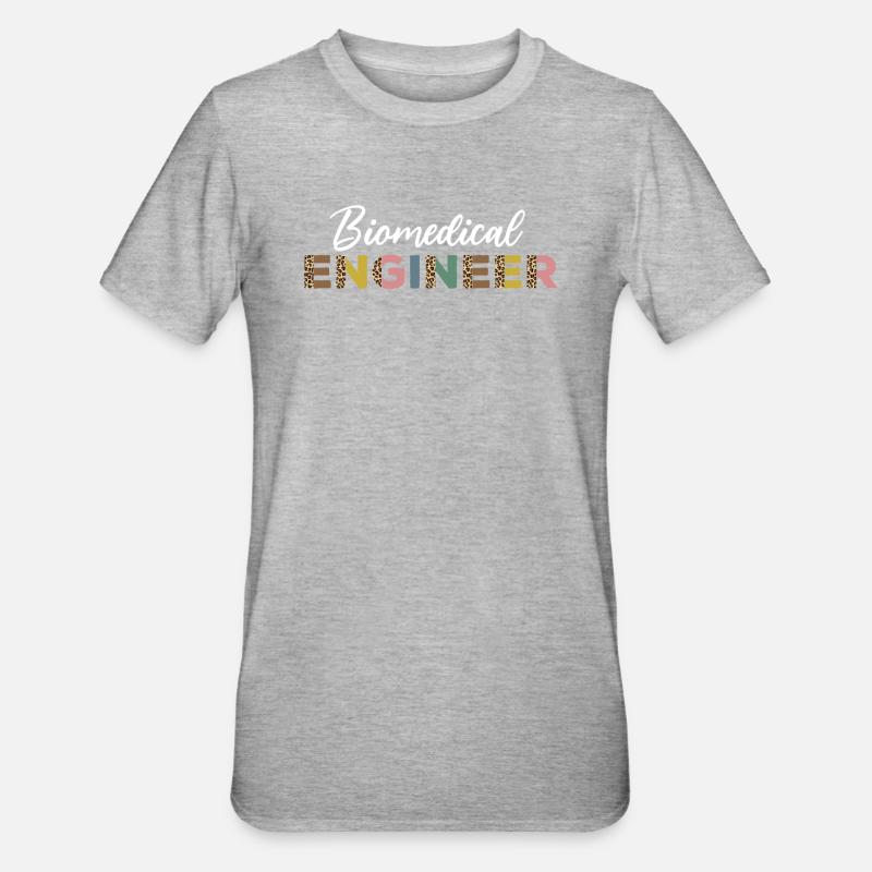 Biomedical Engineer Leopard Pattern - Unisex Polycotton T-Shirt - heather grey