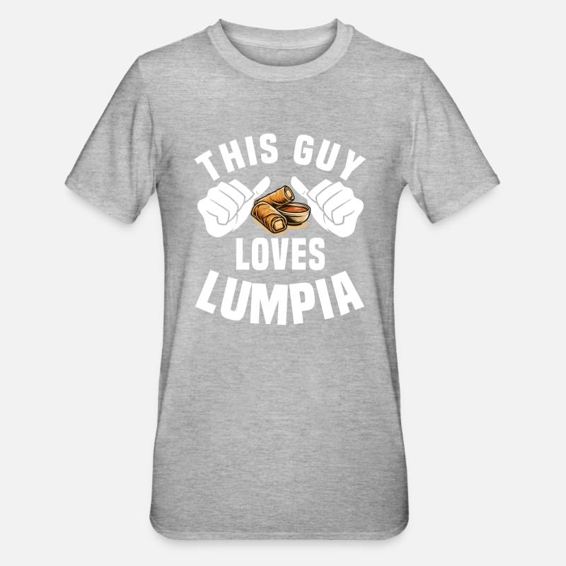 Ce mec adore lumpia - T-shirt polycoton Unisexe - gris chiné