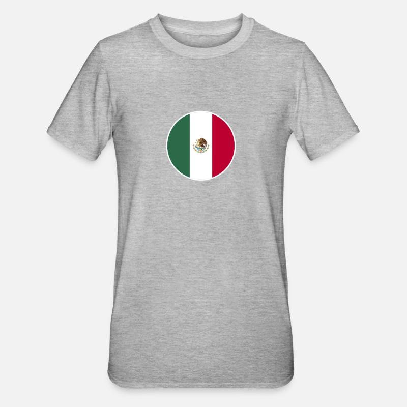 Mexique Drapeau mexicain Mexicain - T-shirt polycoton Unisexe - gris chiné