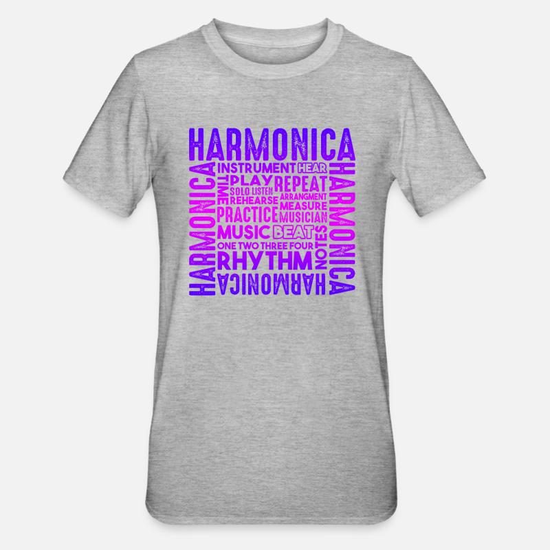 Harmonica Things About Harmonica - Unisex Polycotton T-Shirt - heather grey