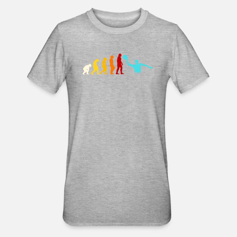 Wasserball Evolution Geschenk - Unisex Polycotton T-Shirt - Grau meliert