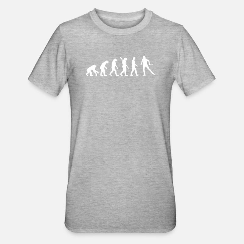 Skilanglauf Evolution - Unisex Polycotton T-Shirt - Grau meliert