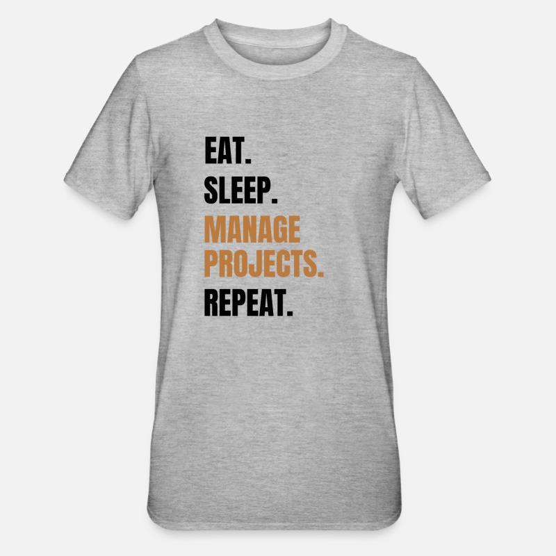 Chef de projet cadeau drôle de gestion de projet - T-shirt polycoton Unisexe - gris chiné