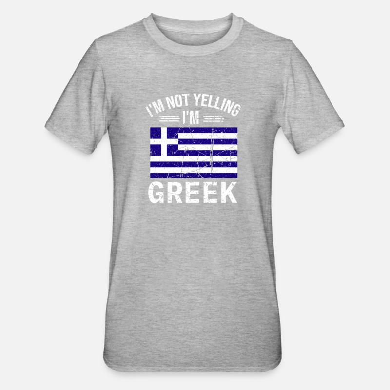 Cadeaux Pour Grecs Hellas Grèce Grec - T-shirt polycoton Unisexe - gris chiné