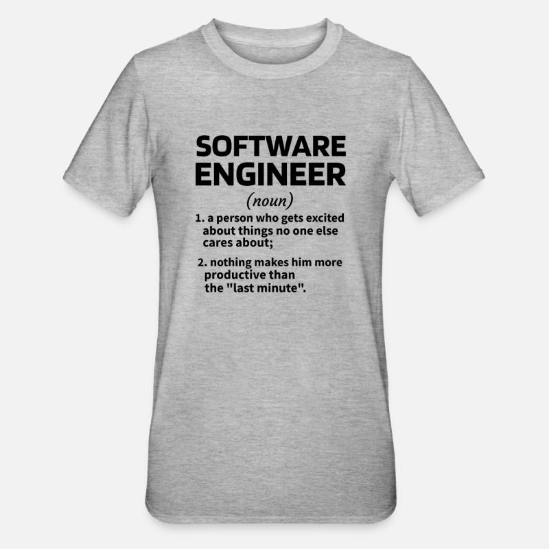 Softwareingenieur Software Engineer Techniker - Unisex Polycotton T-Shirt - Grau meliert