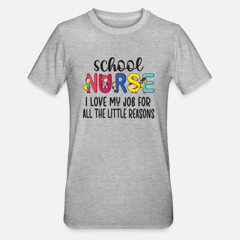 Infirmier d’une école - T-shirt polycoton Unisexe - gris chiné