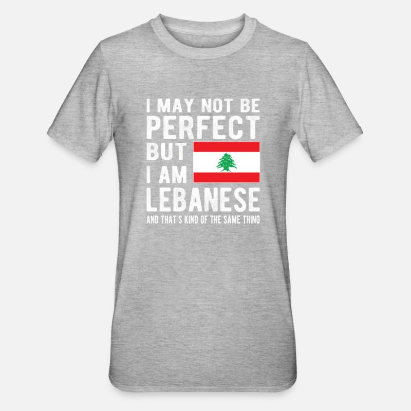Fier Liban Liban Origine libanaise - T-shirt polycoton Unisexe - gris chiné