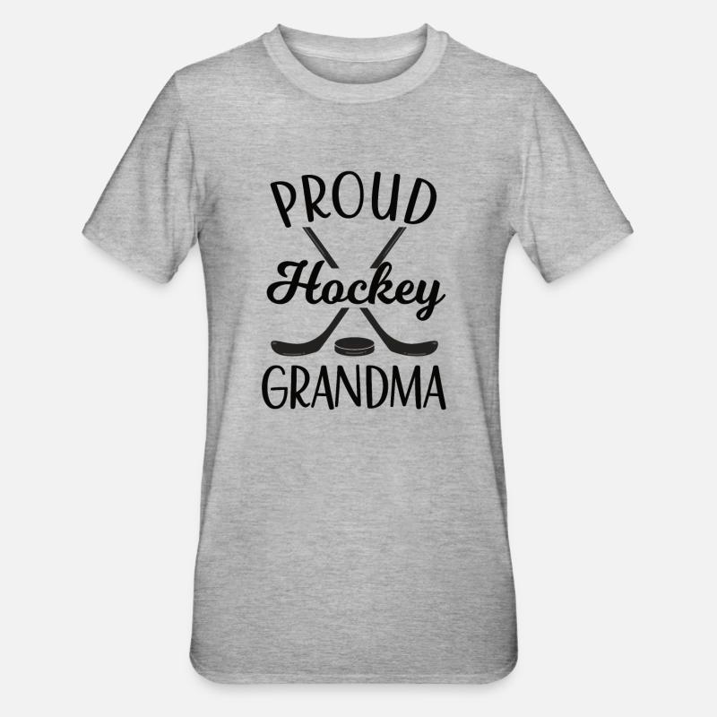 Stolze Eishockey-Großmutter Eishockey-Großmutter - Unisex Polycotton T-Shirt - Grau meliert