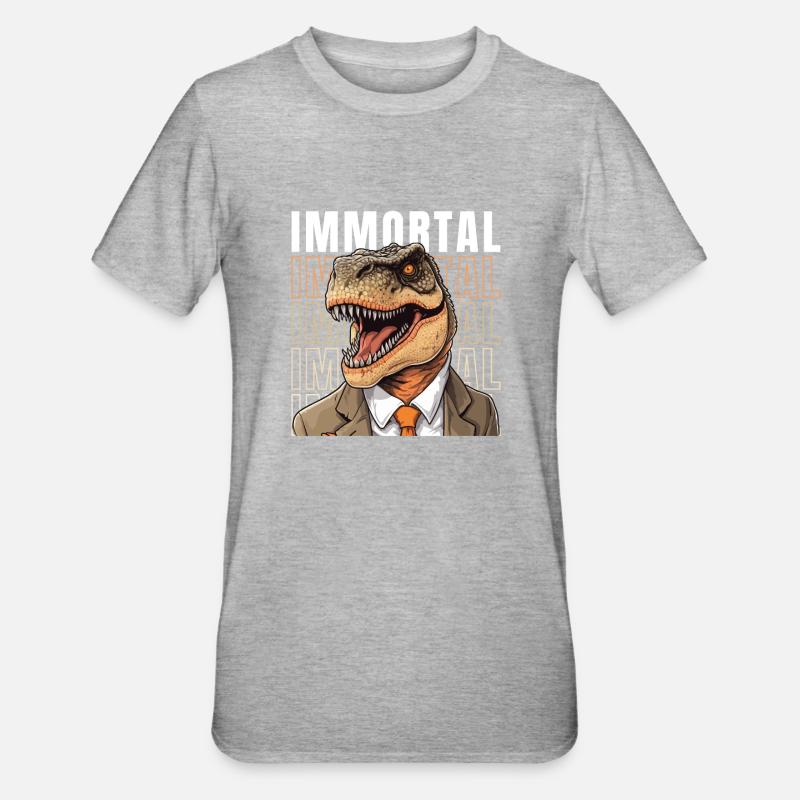 T-Rex immortel - T-shirt polycoton Unisexe - gris chiné