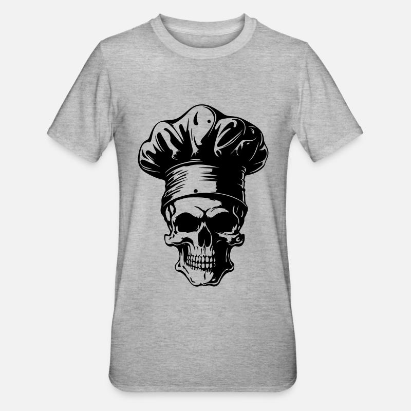 Cuisinier squelette - T-shirt polycoton Unisexe - gris chiné