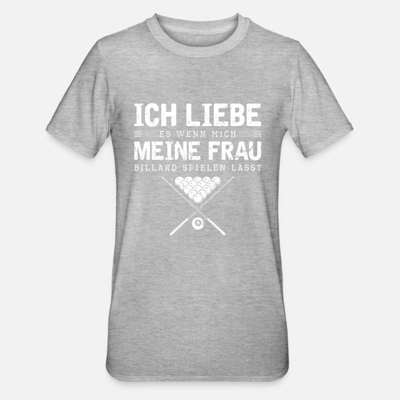 Pool Billard - Unisex Polycotton T-Shirt - Grau meliert