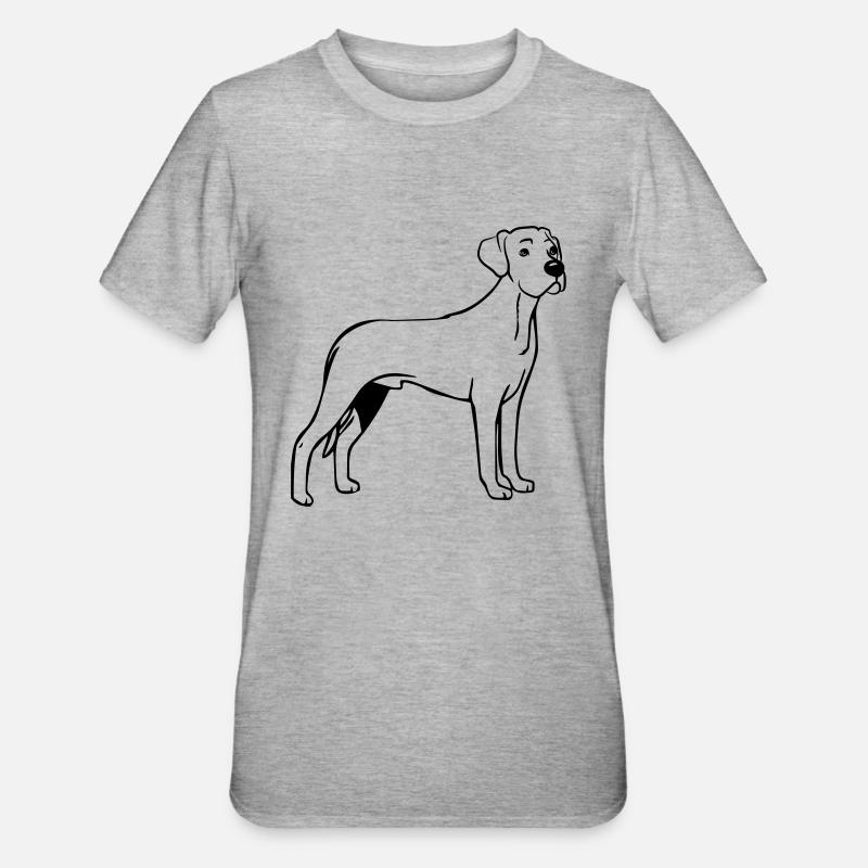 Chien Rhodesian Ridgeback - T-shirt polycoton Unisexe - gris chiné