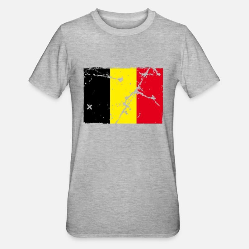 drapeau belge - T-shirt polycoton Unisexe - gris chiné