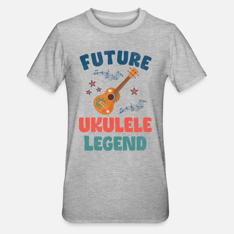 Future légende du ukulélé - T-shirt polycoton Unisexe - gris chiné