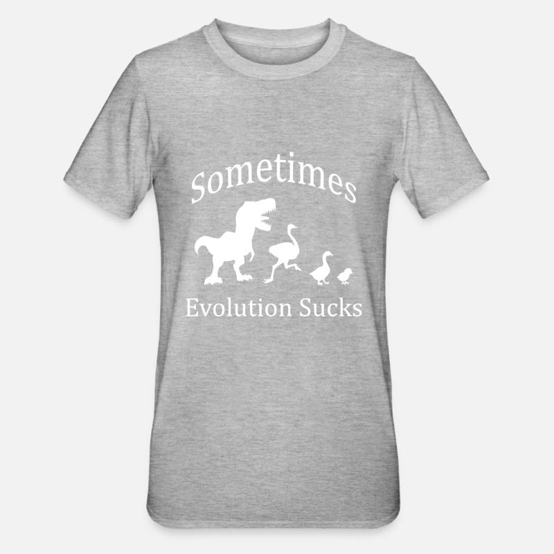 Sometimes Evolution Sucks - Unisex Polycotton T-Shirt - heather grey