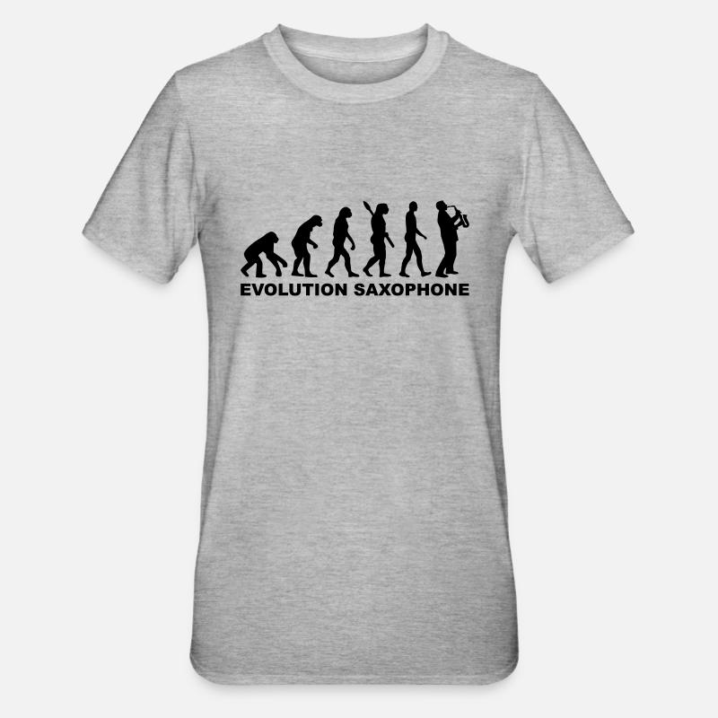 Saxophon - Unisex Polycotton T-Shirt - Grau meliert