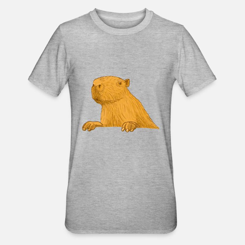 Capybara - T-shirt polycoton Unisexe - gris chiné