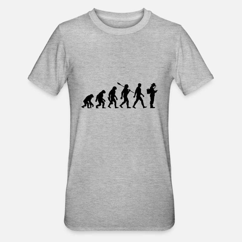 Evolution - Apiculteurs - Abeilles - Apiculture - T-shirt polycoton Unisexe - gris chiné