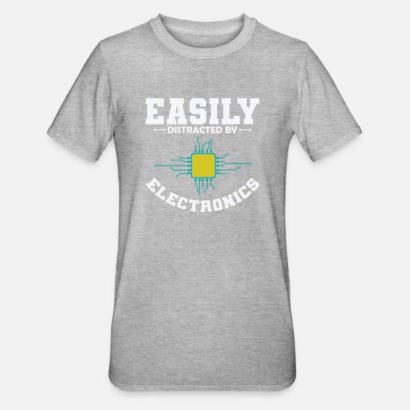 Easily Distracted By Electronics Profession - Unisex Polycotton T-Shirt - heather grey