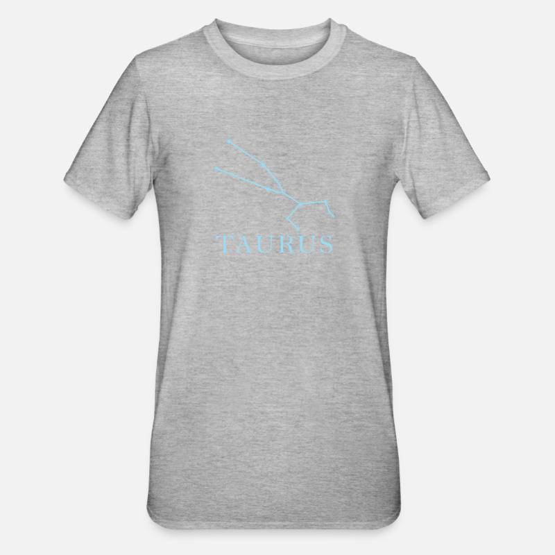 Sternkonstellation Sternzeichen Stier - Unisex Polycotton T-Shirt - Grau meliert