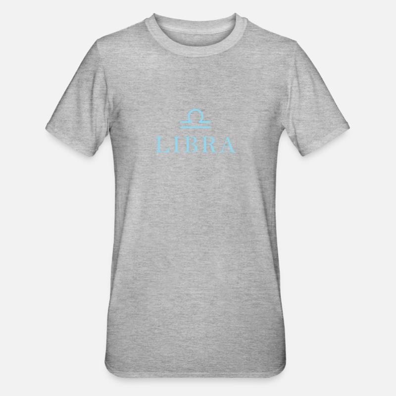 Sternzeichen Libra Waage Sternbild - Unisex Polycotton T-Shirt - Grau meliert