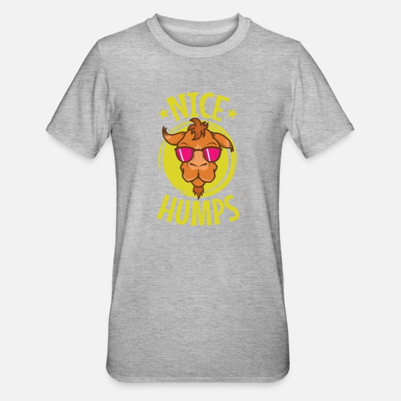 nice Humps cooles Kamel Dromedar - Unisex Polycotton T-Shirt - Grau meliert