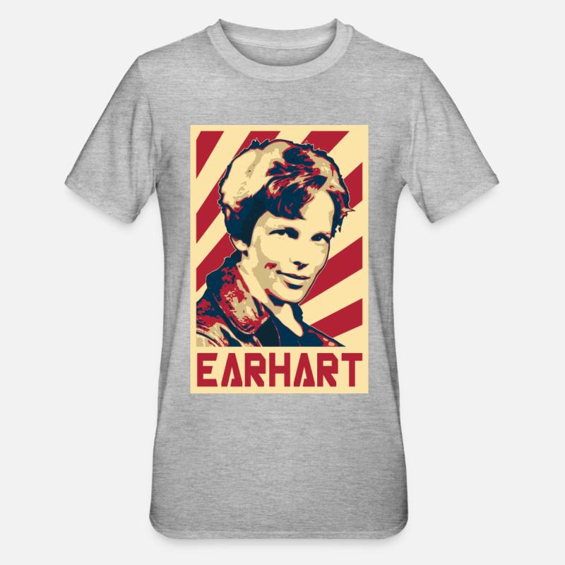 Amelia Earhart - T-shirt polycoton Unisexe - gris chiné