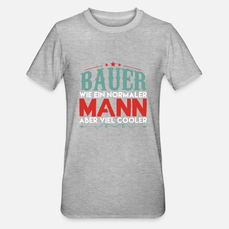 Trecker Traktor Bauer Spruch - Unisex Polycotton T-Shirt - Grau meliert