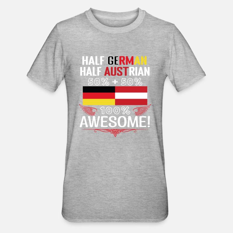 Half German, half Austrian - Unisex Polycotton T-Shirt - heather grey