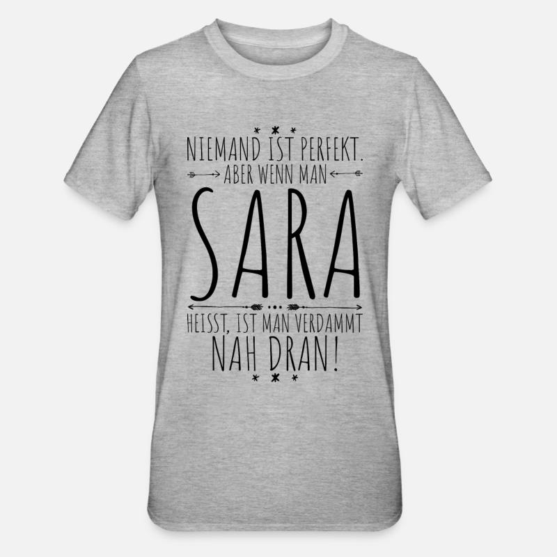 Sara perfekt - Unisex Polycotton T-Shirt - Grau meliert