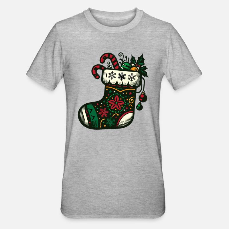 Bas de Noël - T-shirt polycoton Unisexe - gris chiné