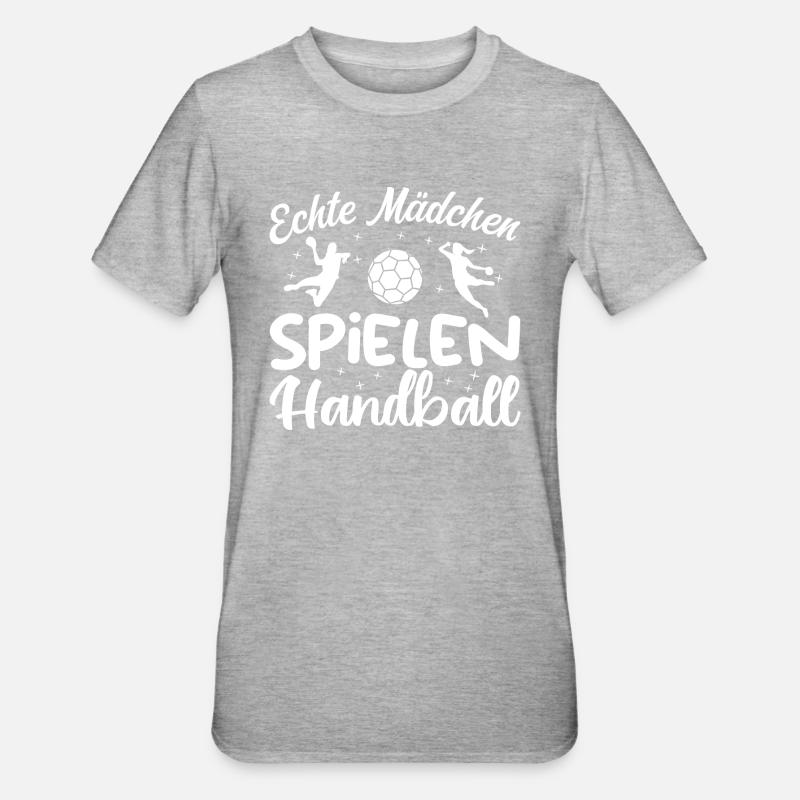 Echte Mädchen spielen Handball - T-shirt polycoton Unisexe - gris chiné