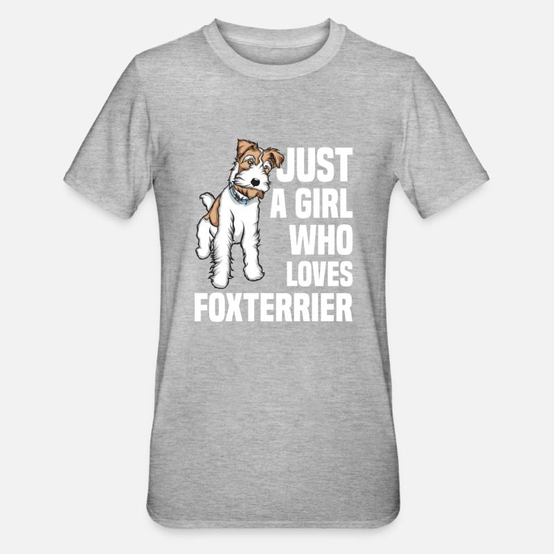 Foxterrier Drahthaar | Foxterrier - T-shirt polycoton Unisexe - gris chiné