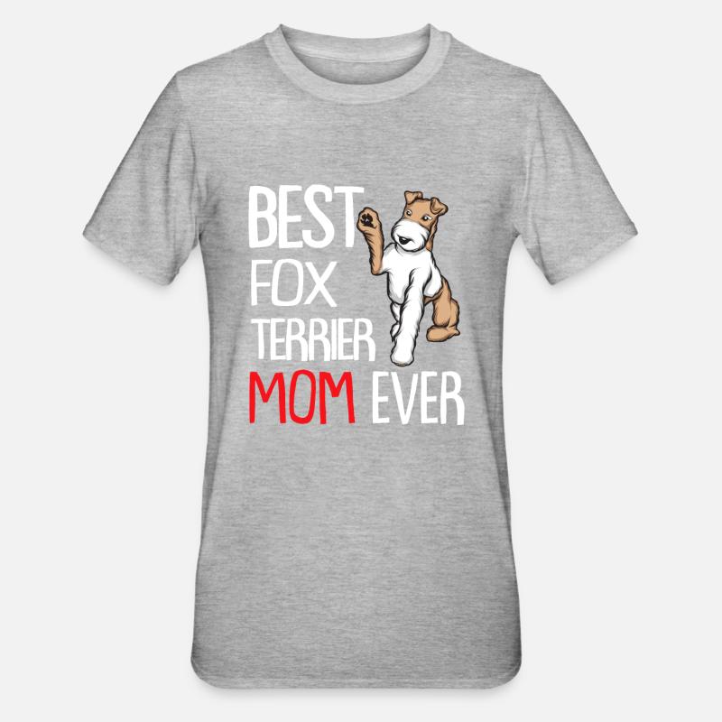 Foxterrier Drahthaar | Foxterrier - Unisex Polycotton T-Shirt - Grau meliert