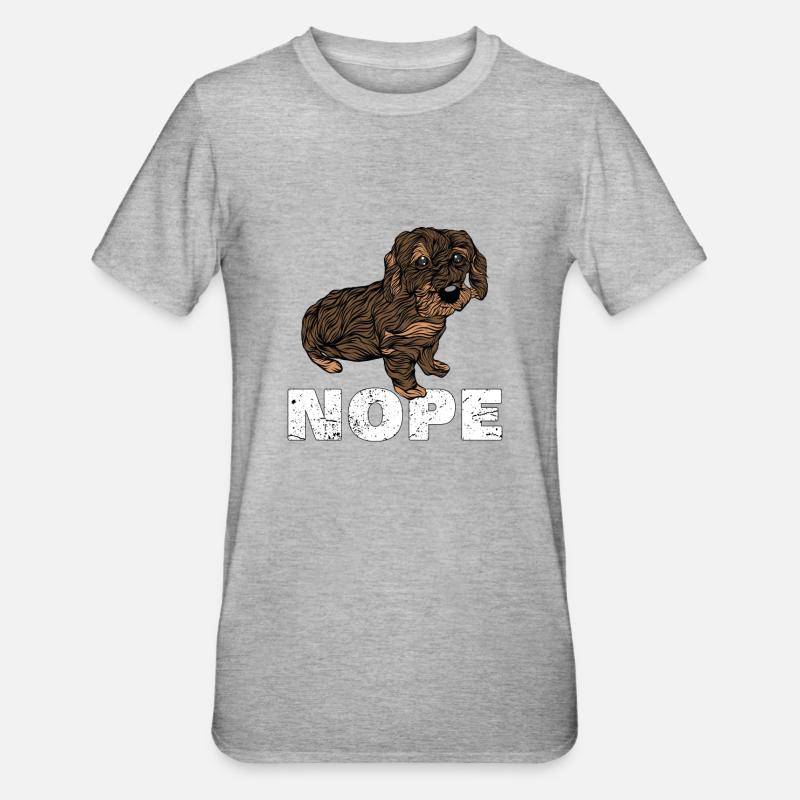 Nope Teckel teckel teckel - T-shirt polycoton Unisexe - gris chiné